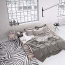 Tapis moderne Zebra noir et blanc cassé  Wecon