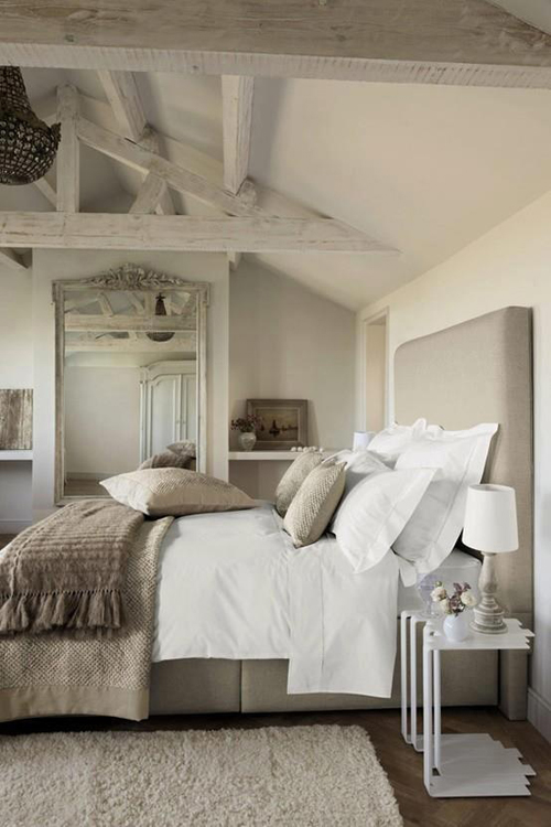 Chambre cocooning avec des touches de beige