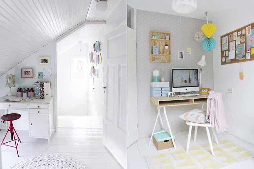 bureau couleurs pastel